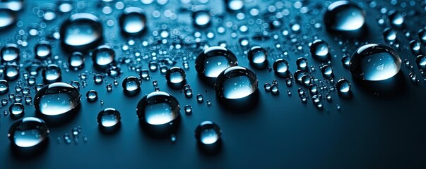 water drops on blue background. generative AI