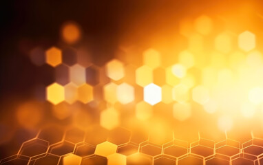 Poster - Beautiful golden hexagonal honeycomb background. Digital art.
