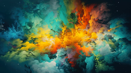 Poster - Cosmic space and stars, cosmic abstract background. generative ai.
