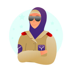 Poster - Muslim Woman Profession Icon