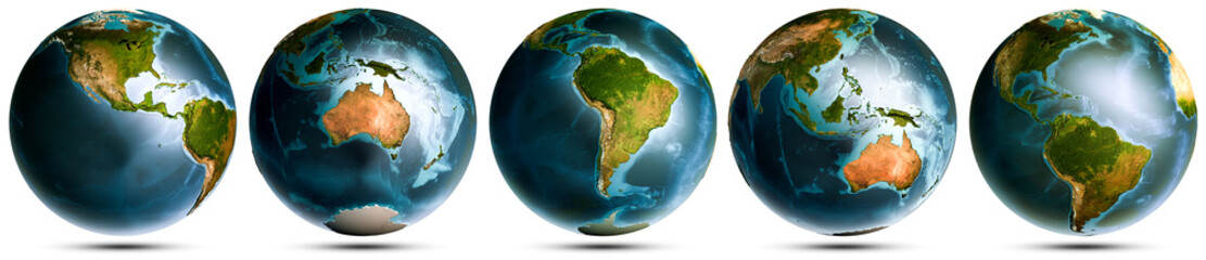Wall Mural - planet earth globe world set