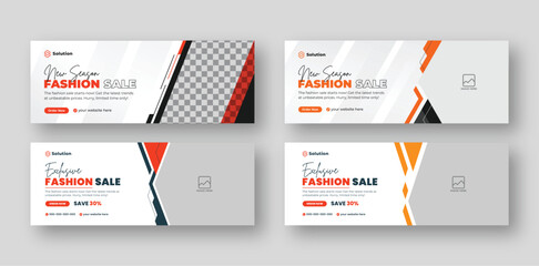 Wall Mural - fashion sale social media facebook cover web banner template