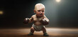 Generative AI,  Boxing Baby with gloves and a diaper. Baby Brawler, The Diapered Champion of the Ring.