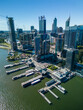Aerial vertical shot of Perth CBD in daytime
