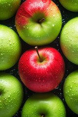 Wall Mural - red and green apples, ai