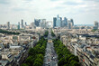 © Jerome - PARIS, FRANCE - JULY 11, 2011: La Defense Business district with its Arch (Grande Arche) seen from the Axe Historique, with the Avenue de la Grande Armee street in front