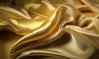  a close up of a gold cloth with a black background.  generative ai