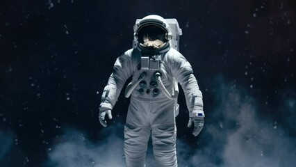 Wall Mural - Space suits isolated on space background.  Motion.