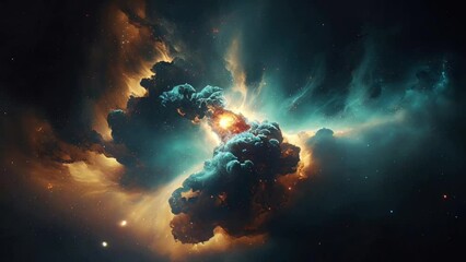 Wall Mural - space and glowing nebula background. motion.