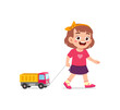 © Colorfuel Studio - little kid playing a toy truck and feel happy