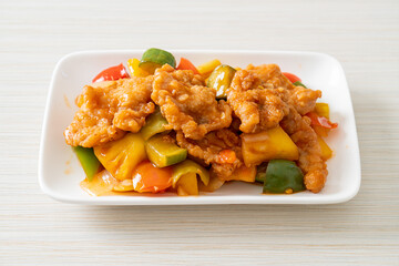 Sticker - Stir fried sweet and sour sauce with pork