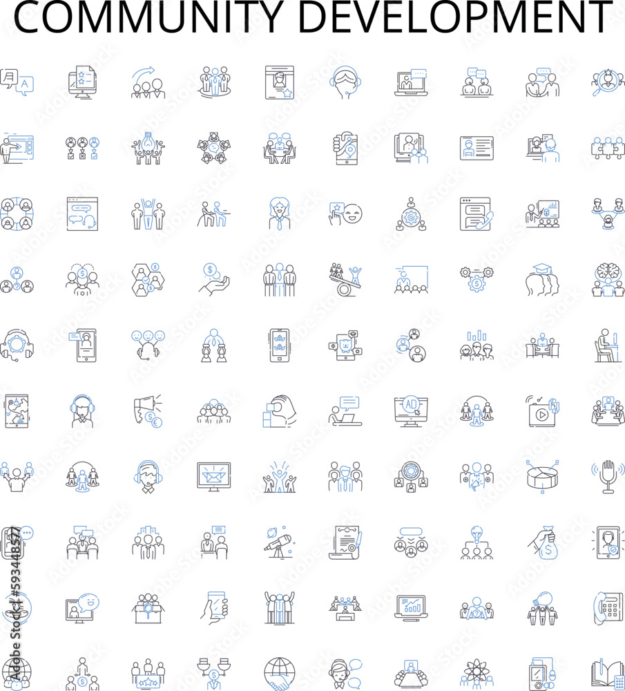 community development outline icons collection. Community, Development ...
