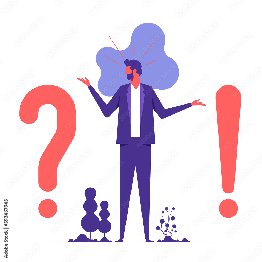 Vector illustration, concept illustration of frequently asked questions ...
