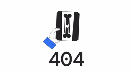 Poster - Medical x ray 404 error animation. Radiography service. Empty state 4K video concept footage with alpha channel transparency. Outline colour page not found flash message for UI, UX web design