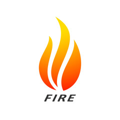 Poster - Fire icon. Abstract flame symbol. Vector illustration. Fire logo isolated