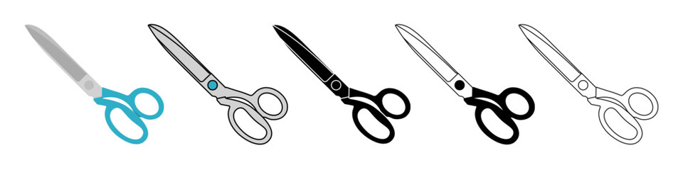 Wall Mural - scissors icons set. isolated cutting scissors. pictogram of scissor. symbol of cutting. vector illus
