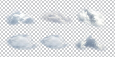 Wall Mural - realistic isolated cloud on transparent background. vector set of realistic isolated fluffy cloud. i