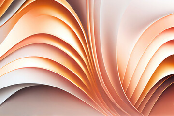 Wall Mural - abstract background with curved paper layers, by 3d style illustration, ai generation