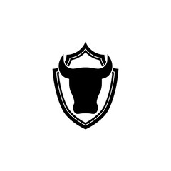 Poster - Bull head shield icon isolated on transparent background