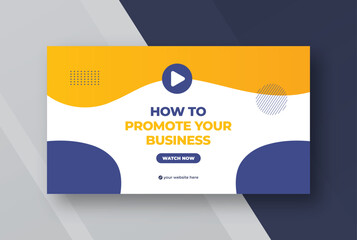 Wall Mural - business youtube thumbnail and web banner template