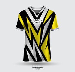 Wall Mural - Sports jersey and t shirt design vector. Soccer jersey mockup for racing, gaming jersey, football. Uniform front view