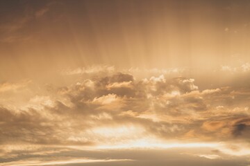 Wall Mural - View of the clouds in the sky on a sunset