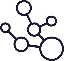 Poster - Single line icon of molecule High quality vector illustration for design, web sites, internet shops, online books etc. Editable stroke in trendy flat style isolated on white background