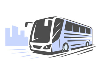 Wall Mural - Travel bus logo vector template.