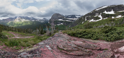 Poster - Panorama View Over Grinnell Lake and Glacier