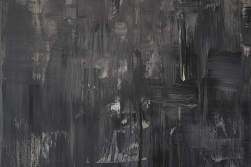 abstract art background in black and grey. acrylic painting on canvas with black lines and smears wi