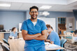 © Jacob Lund - Nursing student smiling at the camera in a training ward