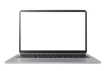 Laptop With Blank Screen Or Mock Up Computer For Apply Screen Display On Web And App Isolated On White Background, 3D Render Illustration