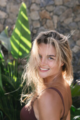 Wall Mural - beautiful natural looking woman with messy hair