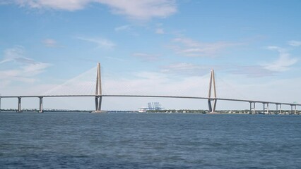 Sticker - A Timelapse Of The Cooper River Bridge In Charleston South Carolina