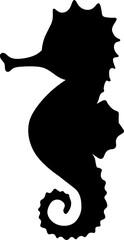 Wall Mural - Seahorse black silhouette vector illustration