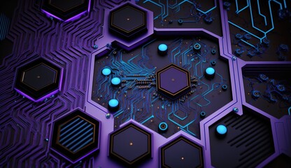 Poster - abstract background, global network connection. Generative AI