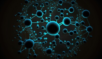 Poster - abstract background, global network connection. Generative AI