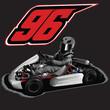 white drag race illustration isolated in black background for poster, t-shirt, graphic design, business element, and card