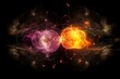Nuclear reaction collision of elementary particles image. Generative AI