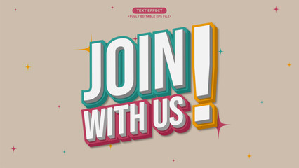 Poster - Join With Us 3D Text Effect