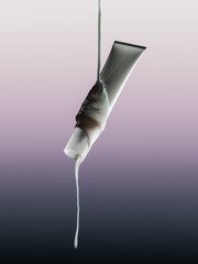 Wall Mural - Cosmetic tube with dripping cream. 