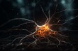 neuron, neuron transmits a signal, nerve node, neural network, 3D rendering. Generative AI