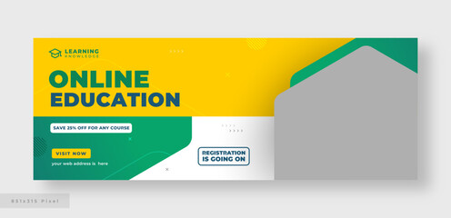 Wall Mural - online education social media facebook cover or web banner