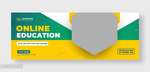 Wall Mural - online education social media facebook cover or web banner