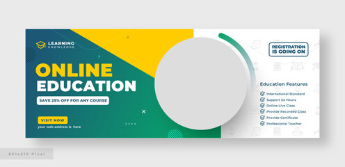 Wall Mural - online education social media facebook cover or web banner