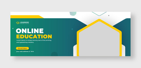 Wall Mural - online education social media facebook cover or web banner