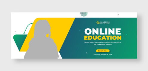 Wall Mural - online education social media facebook cover or web banner