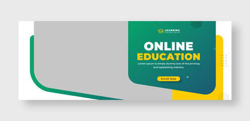 Wall Mural - Online education social media facebook cover or web banner