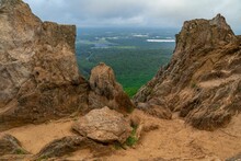 Closeup View Of A Pinnacle Point At Crowder Mountain, North Carolina
