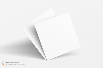 Wall Mural - Mockup realistic square business card / gift card. Realistic blank business card with shadow for your design. Vector illustration EPS 10	
